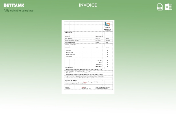 Шаблон за фактура за маркетинг агенција во модерен стил